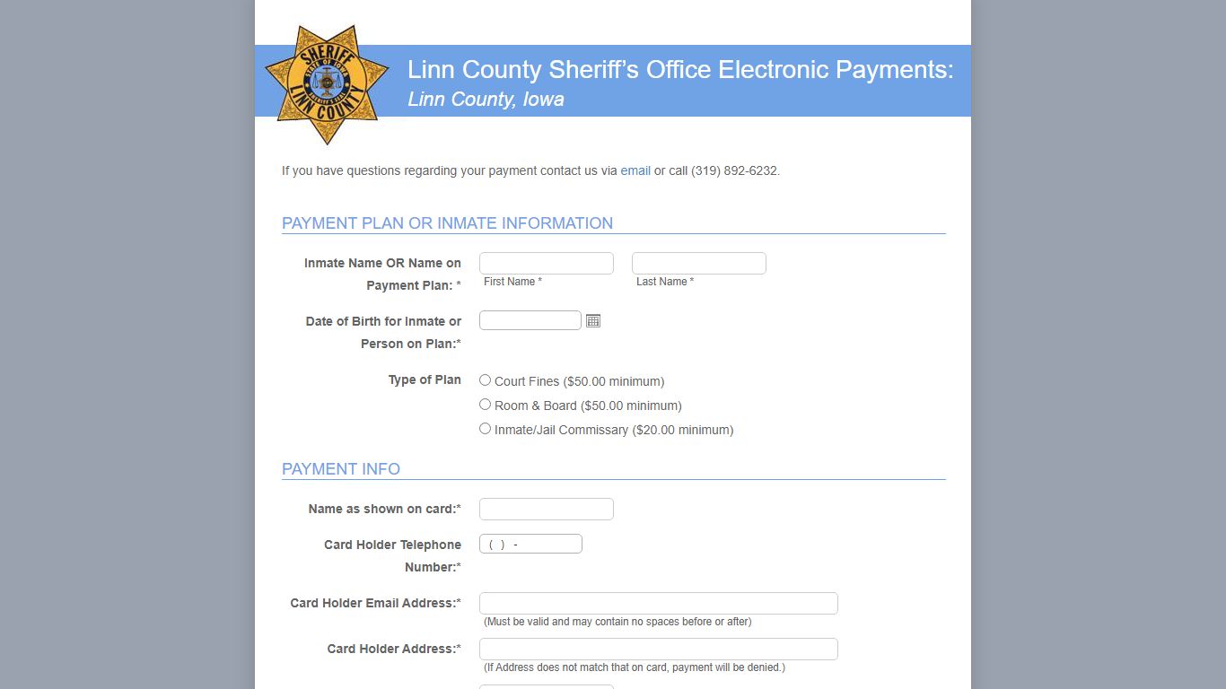 Linn County Sherrif - Make Payment